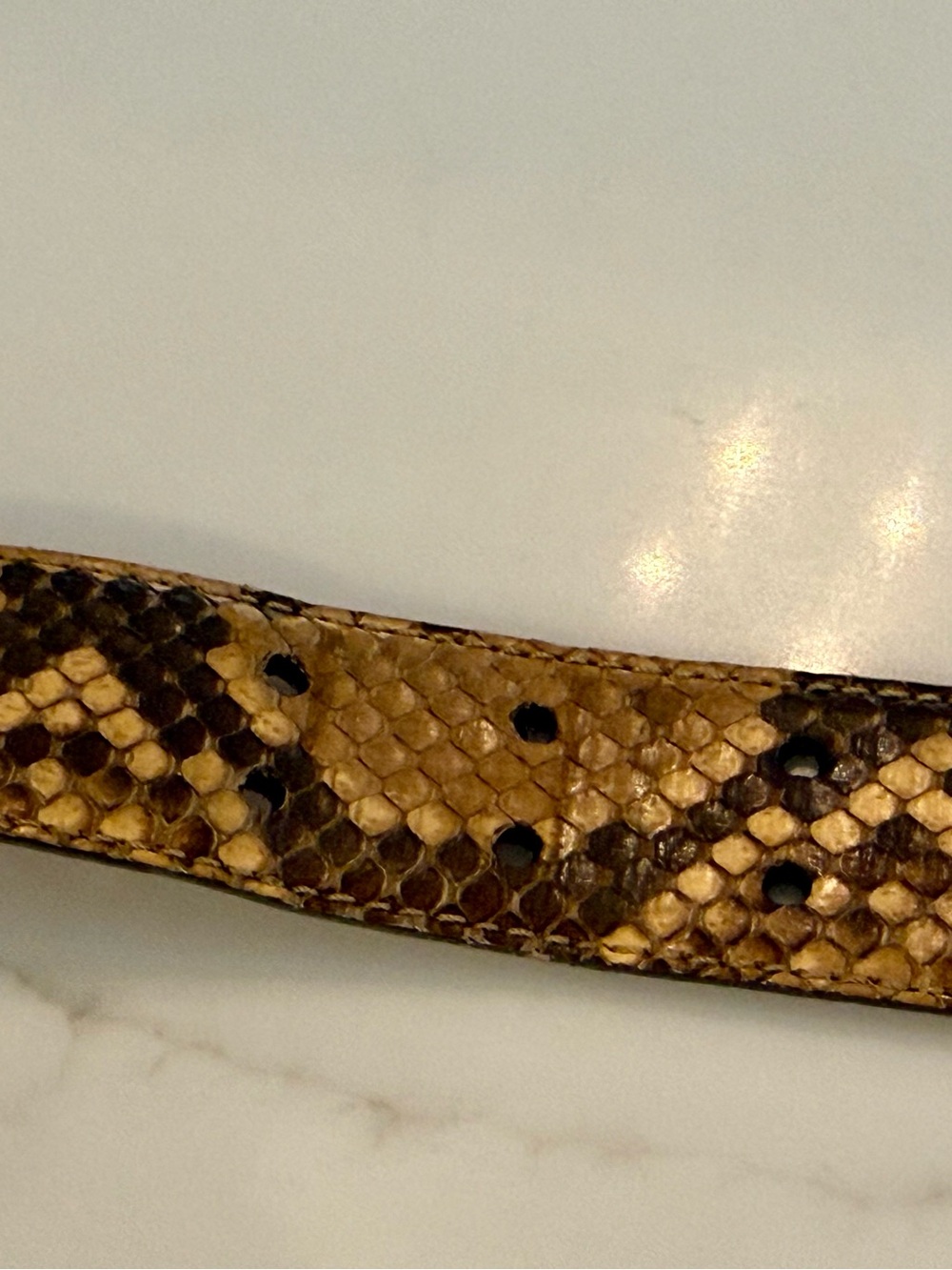 Vintage Ralph Lauren Collection Python belt w/ hand tooled silver plated buckle - Picture 7 of 12